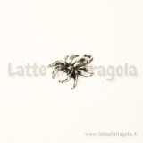 Charm ragno in metallo argento antico15x14mm