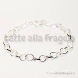 Bracciale in metallo silver plated maglia ovale 9x5mm 19cm