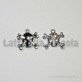 Charm Teschio nei toni argentati con strass 20x18mm