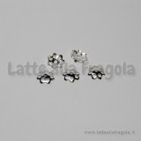 20 coppette copriperla in filigrana silver plated 6mm
