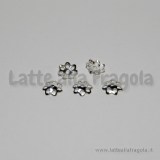 20 coppette copriperla in filigrana silver plated 6mm