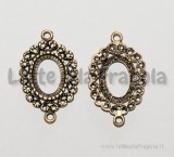 Connettore base Bronzo Antico 30x19mm adatto per cammei 14x10mm