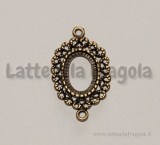Connettore base Bronzo Antico 30x19mm adatto per cammei 14x10mm