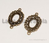 Connettore base Bronzo Antico 30x19mm adatto per cammei 14x10mm