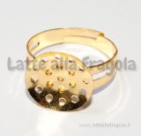 Base regolabile per anello con piastra forata 19mm colore Oro