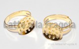 Base regolabile per anello con piastra forata 19mm colore Oro