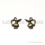 Charm double-face brocca vintage in metallo color bronzo 12mm