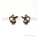 Charm double-face brocca vintage in metallo color bronzo 12mm