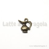 Charm double-face brocca vintage in metallo color bronzo 12mm