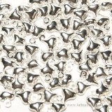 10 Charm Cuore in rame Silver Plated 8x6mm