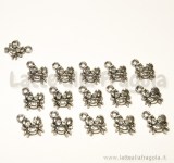 Charm granchietto double-face in metallo argento antico 10mm