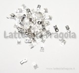 50 Terminali Silver Plated 6.3x3.7mm