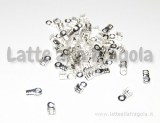 50 Terminali Silver Plated 6.3x3.7mm