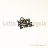 Charm New York in metallo zincato argento antico 14x15mm