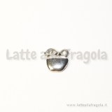 Charm double-face in metallo argento antico mela 11x11mm