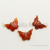 Farfalla in Corniola intarsiata 26x16mm con foro passante