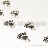 Charm zampetta in metallo argento antico 14x13mm