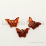 Farfalla in Corniola intarsiata 26x16mm con foro passante