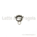 Charm zampetta in metallo argento antico 14x13mm