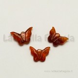 Farfalla in Corniola intarsiata 26x16mm con foro passante