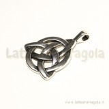 Ciondolo Nodo Celtico metallo zincato argento antico 35x27mm