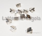 10 Capocorda per organza Silver Plated 6x8mm