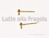 Coppia di orecchini a perno con pallina da 2.5mm Gold Plated