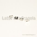 100 pezzi (50 paia) farfalline per orecchini in metallo Silver Plated