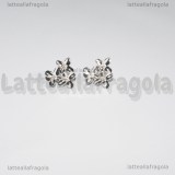 Orecchini a perno Bouquet di Fiori in rame silver plated 15x14mm