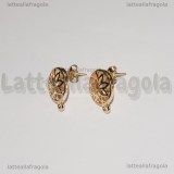 Orecchini a perno Cerchio con Fiore Filigranato in metallo gold plated 16x13mm