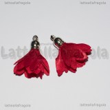 Nappina Fiore Rosso in stoffa 33x25mm