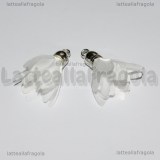 Nappina Fiore Bianco in stoffa 33x25mm