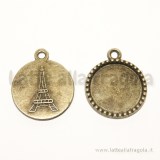 Base tonda Torre Eiffel sul retro in metallo color bronzo per 18mm