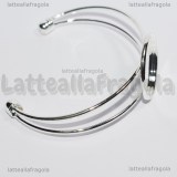 Bracciale rigido in rame silver plated con base tonda 25mm