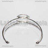 Bracciale rigido in rame silver plated con base tonda 25mm