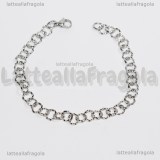 Bracciale 22cm in Acciaio 304 maglia tonda ritorta 7mm