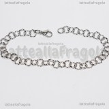 Bracciale 22cm in Acciaio 304 maglia tonda ritorta 7mm