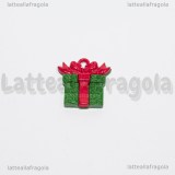 Charm Pacco regalo in metallo smaltato 20x19mm