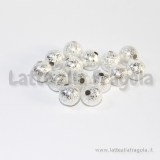 Perla effetto puntinato Silver Plated 8mm