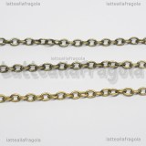 Catena in metallo color bronzo maglie ovali 4x3mm 