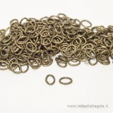 100 Anellini di congiunzione ovali color bronzo 5x4mm aperti