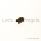 Capocorda per organza in metallo color bronzo 10x8mm