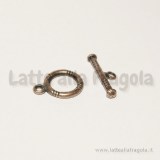Chiusura composta a T in metallo color rame 16mm