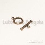 Chiusura composta a T in metallo color rame 16mm
