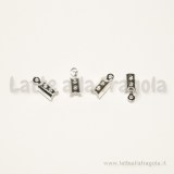 25 Capocorda in rame Silver Plated 7.5x5.2mm