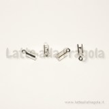25 Capocorda in rame Silver Plated 7.5x5.2mm