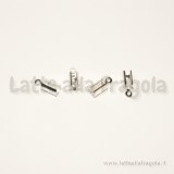 25 Capocorda in rame Silver Plated 7.5x5.2mm