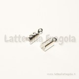 25 Capocorda in rame Silver Plated 7.5x5.2mm