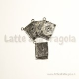 Charm libro in metallo zincato argento antico 26x21mm