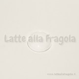 Cabochon in vetro trasparente tondo effetto lente 18mm